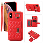 Custodia per telefono con porta carte orizzontale con porta carte con doppio cordino, For iPhone XS Max