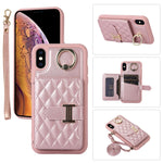 Custodia per telefono con porta carte orizzontale con porta carte con doppio cordino, For iPhone XS Max