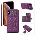 Custodia per telefono con porta carte orizzontale con porta carte con doppio cordino, For iPhone XS Max
