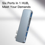 Yesido HB10 Adattatore Hub USB-C 6 in 1