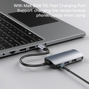 Yesido HB15 6 in 1 Porte USB-C / Type-C Adattatore HUB docking station multifunzionale, HB15