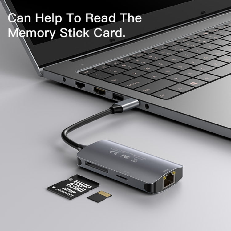 Yesido HB15 Hub USB-C 6 in 1 con porte SD, USB e RJ45