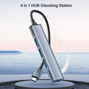 Yesido HB17 Adattatore HUB per docking station multifunzione USB-C / Type-C 4 in 1, HB17