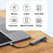 Yesido HB17 Adattatore HUB per docking station multifunzione USB-C / Type-C 4 in 1, HB17