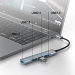Yesido HB17 Adattatore HUB per docking station multifunzione USB-C / Type-C 4 in 1, HB17
