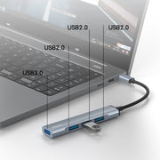 Yesido HB17 Adattatore HUB per docking station multifunzione USB-C / Type-C 4 in 1, HB17