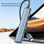 Yesido HB17 Adattatore HUB per docking station multifunzione USB-C / Type-C 4 in 1, HB17