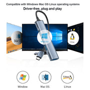 Yesido HB17 Adattatore HUB per docking station multifunzione USB-C / Type-C 4 in 1, HB17