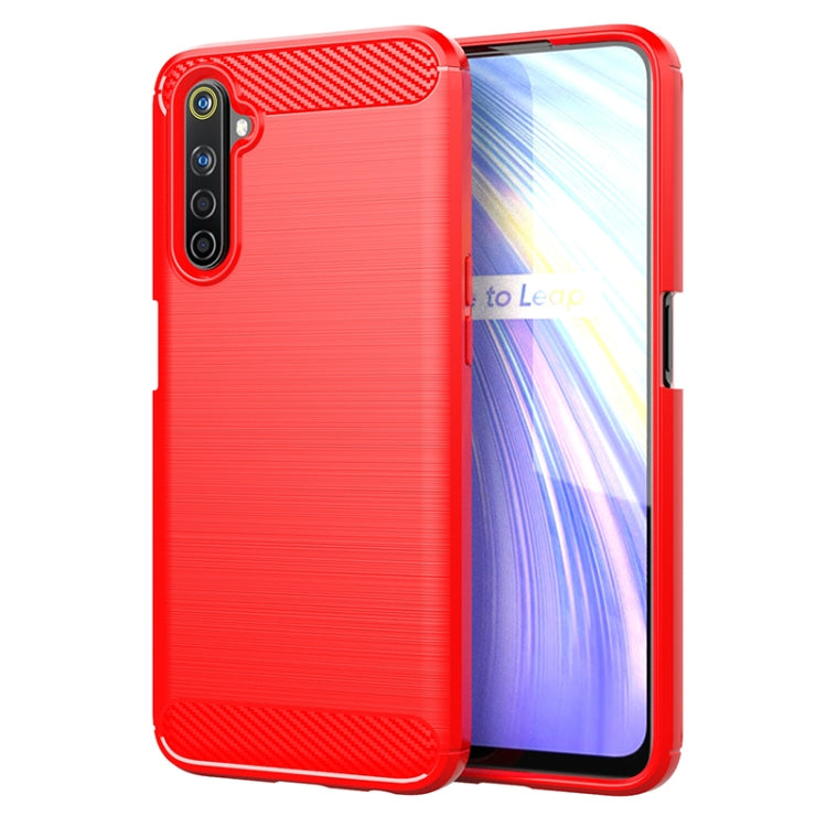 Custodia per telefono TPU in fibra di carbonio con trama spazzolata, For Realme C17, For Realme 7i, For Realme 7, For Realme 7 Pro, For Realme Narzo, For Realme C11, For Realme 6S, For Realme 6