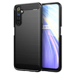 Custodia per telefono TPU in fibra di carbonio con trama spazzolata, For Realme C17, For Realme 7i, For Realme 7, For Realme 7 Pro, For Realme Narzo, For Realme C11, For Realme 6S, For Realme 6