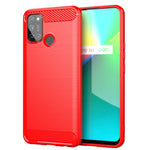 Custodia per telefono TPU in fibra di carbonio con trama spazzolata, For Realme C17, For Realme 7i, For Realme 7, For Realme 7 Pro, For Realme Narzo, For Realme C11, For Realme 6S, For Realme 6