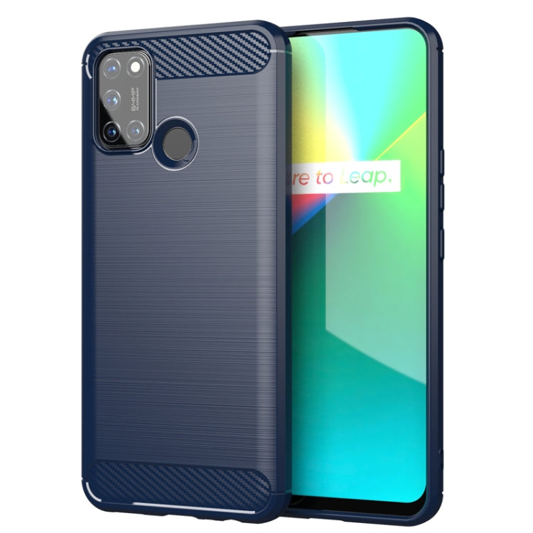 Custodia per telefono TPU in fibra di carbonio con trama spazzolata, For Realme C17, For Realme 7i, For Realme 7, For Realme 7 Pro, For Realme Narzo, For Realme C11, For Realme 6S, For Realme 6