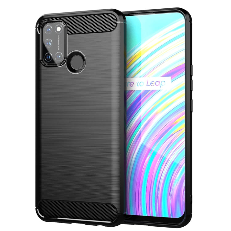Custodia per telefono TPU in fibra di carbonio con trama spazzolata, For Realme C17, For Realme 7i, For Realme 7, For Realme 7 Pro, For Realme Narzo, For Realme C11, For Realme 6S, For Realme 6