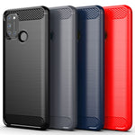 Custodia per telefono TPU in fibra di carbonio con trama spazzolata, For Realme C17, For Realme 7i, For Realme 7, For Realme 7 Pro, For Realme Narzo, For Realme C11, For Realme 6S, For Realme 6