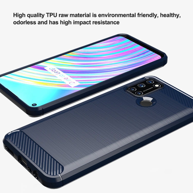 Custodia per telefono TPU in fibra di carbonio con trama spazzolata, For Realme C17, For Realme 7i, For Realme 7, For Realme 7 Pro, For Realme Narzo, For Realme C11, For Realme 6S, For Realme 6