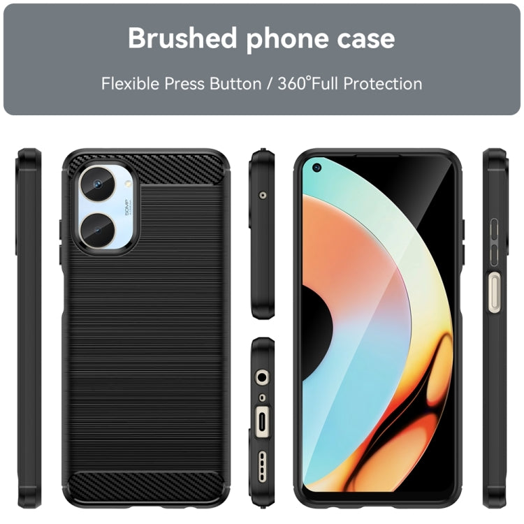 Custodia per telefono TPU in fibra di carbonio con trama spazzolata, For Realme10 4G, For Realme V25, For Realme 6i India, For Realme C21Y, For Realme 8 Pro, For Realme 8, For Realme C21, For Realme Narzo 20 Pro