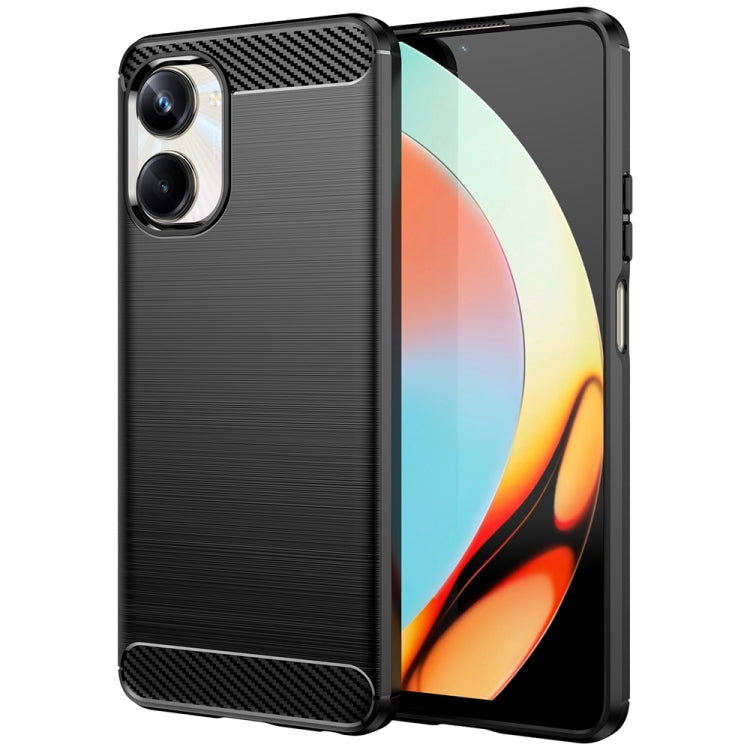Custodia per telefono TPU in fibra di carbonio con trama spazzolata, For Realme 12+ 5G, For Realme V50s, For Realme C67 5G, For Realme C53, For Realme Narzo N53, For Realme 11 Pro, For Realme 11 Pro+, For Realme 10 Pro