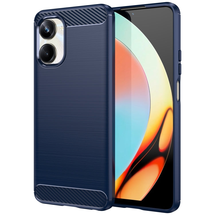 Custodia per telefono TPU in fibra di carbonio con trama spazzolata, For Realme 12+ 5G, For Realme V50s, For Realme C67 5G, For Realme C53, For Realme Narzo N53, For Realme 11 Pro, For Realme 11 Pro+, For Realme 10 Pro