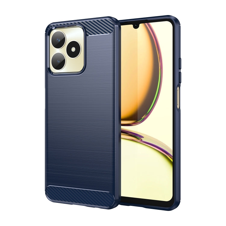 Custodia per telefono TPU in fibra di carbonio con trama spazzolata, For Realme 12+ 5G, For Realme V50s, For Realme C67 5G, For Realme C53, For Realme Narzo N53, For Realme 11 Pro, For Realme 11 Pro+, For Realme 10 Pro