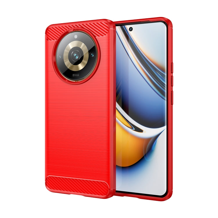 Custodia per telefono TPU in fibra di carbonio con trama spazzolata, For Realme 12+ 5G, For Realme V50s, For Realme C67 5G, For Realme C53, For Realme Narzo N53, For Realme 11 Pro, For Realme 11 Pro+, For Realme 10 Pro