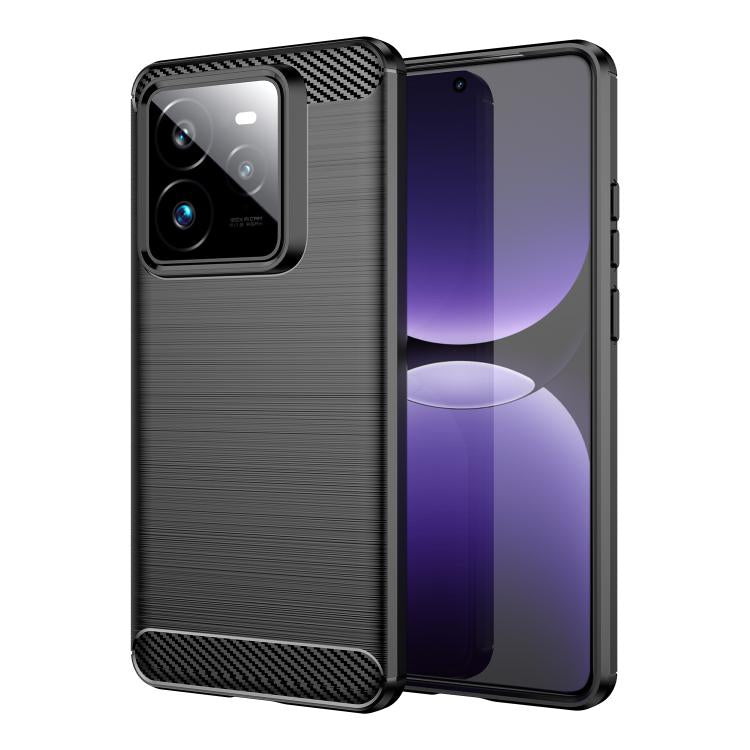 Custodia per telefono TPU in fibra di carbonio con trama spazzolata, For Realme 14T 5G, For Realme 14 5G, For Realme P3 5G, For Realme Neo7x 5G, For Realme P3 Pro, For Realme 14 Pro+, For Realme GT7 Pro Racing, For Realme 12 5G