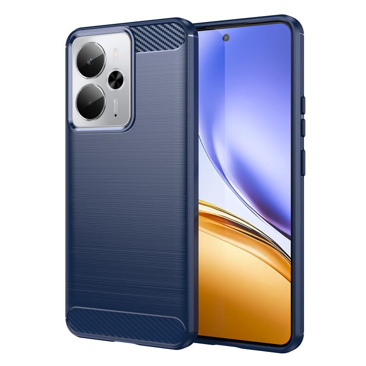 Custodia per telefono TPU in fibra di carbonio con trama spazzolata, For Realme 14T 5G, For Realme 14 5G, For Realme P3 5G, For Realme Neo7x 5G, For Realme P3 Pro, For Realme 14 Pro+, For Realme GT7 Pro Racing, For Realme 12 5G