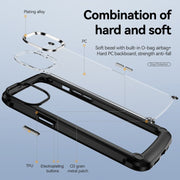 Custodia per telefono con protezione dell'obiettivo in TPU + PC, For iPhone 15