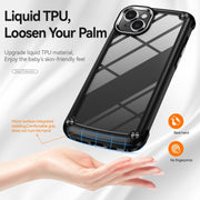 Custodia per telefono con protezione dell'obiettivo in TPU + PC, For iPhone 15