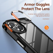 Custodia per telefono con protezione dell'obiettivo in TPU + PC, For iPhone 15