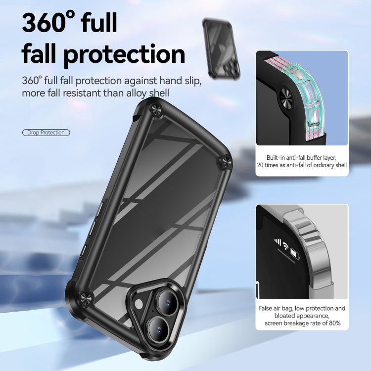 Custodia TPU e PC con protezione lente per iPhone 16