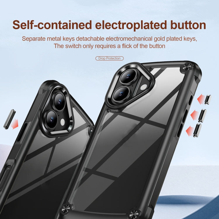 Custodia TPU e PC con protezione lente per iPhone 16