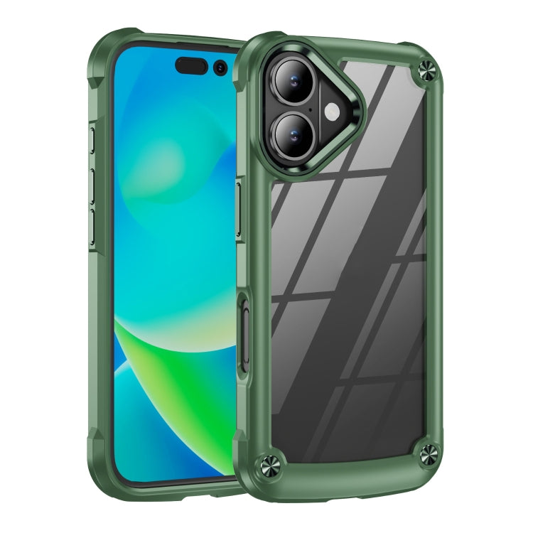Custodia TPU e PC con protezione lente per iPhone 16