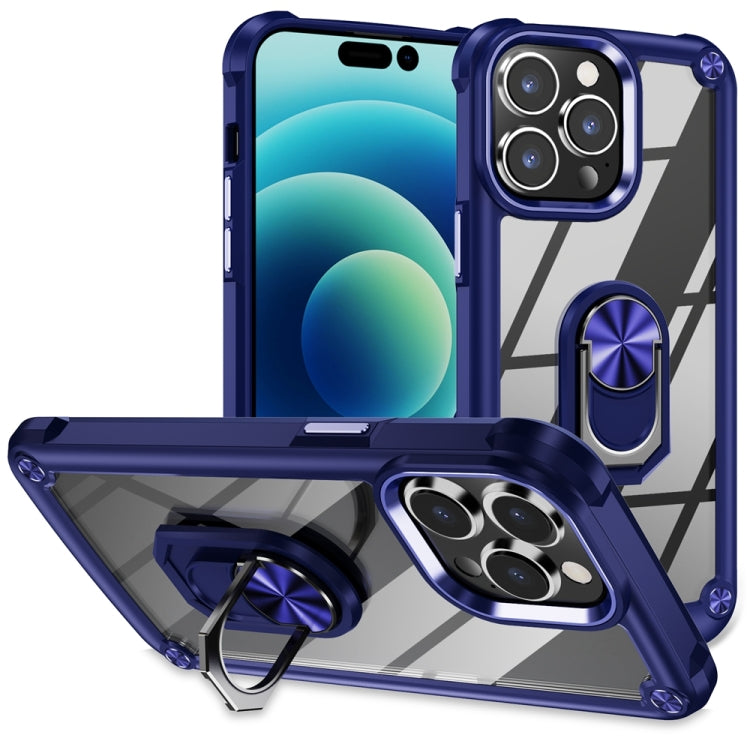 Custodia TPU e PC per iPhone 15 con supporto anello