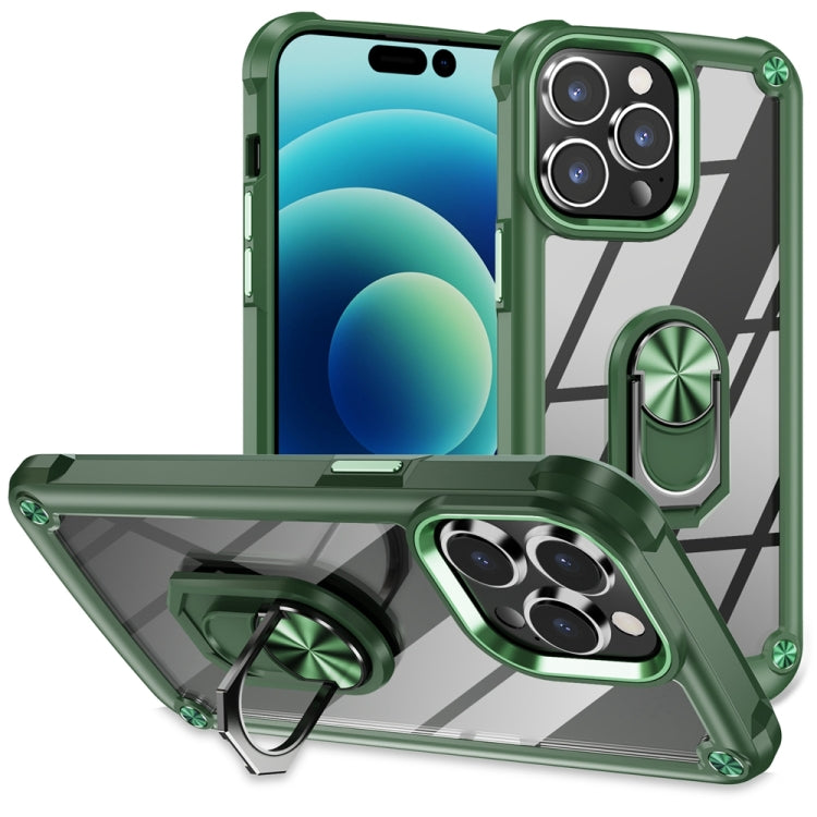 Custodia TPU e PC per iPhone 15 con supporto anello