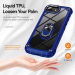 Custodia TPU e PC con supporto anello per iPhone 16