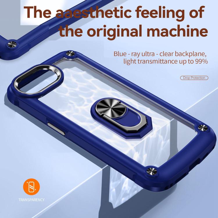 Custodia TPU e PC con supporto anello per iPhone 16