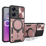Custodia per telefono con supporto magnetico per camshield scorrevole con texture CD, For Realme C55 4G, For Realme GT3 5G, For Realme 10 Pro+ 5G, For Realme C35
