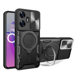 Custodia per telefono con supporto magnetico per camshield scorrevole con texture CD, For Realme C55 4G, For Realme GT3 5G, For Realme 10 Pro+ 5G, For Realme C35