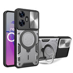 Custodia per telefono con supporto magnetico per camshield scorrevole con texture CD, For Realme C55 4G, For Realme GT3 5G, For Realme 10 Pro+ 5G, For Realme C35
