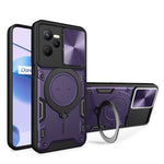 Custodia per telefono con supporto magnetico per camshield scorrevole con texture CD, For Realme C55 4G, For Realme GT3 5G, For Realme 10 Pro+ 5G, For Realme C35
