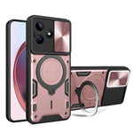 Custodia per telefono con supporto magnetico per camshield scorrevole con texture CD, For Realme 11 4G Global, For Realme 11 5G Global / 11x 5G, For Realme C53 4G / Narzo N53, For Realme C65 4G