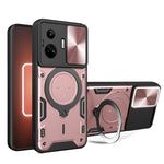 Custodia per telefono con supporto magnetico per camshield scorrevole con texture CD, For Realme C55 4G, For Realme GT3 5G, For Realme 10 Pro+ 5G, For Realme C35