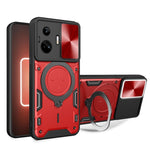 Custodia per telefono con supporto magnetico per camshield scorrevole con texture CD, For Realme C55 4G, For Realme GT3 5G, For Realme 10 Pro+ 5G, For Realme C35