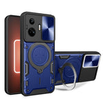 Custodia per telefono con supporto magnetico per camshield scorrevole con texture CD, For Realme C55 4G, For Realme GT3 5G, For Realme 10 Pro+ 5G, For Realme C35