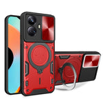 Custodia per telefono con supporto magnetico per camshield scorrevole con texture CD, For Realme C55 4G, For Realme GT3 5G, For Realme 10 Pro+ 5G, For Realme C35