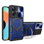 Custodia per telefono con supporto magnetico per camshield scorrevole con texture CD, For Realme C55 4G, For Realme GT3 5G, For Realme 10 Pro+ 5G, For Realme C35
