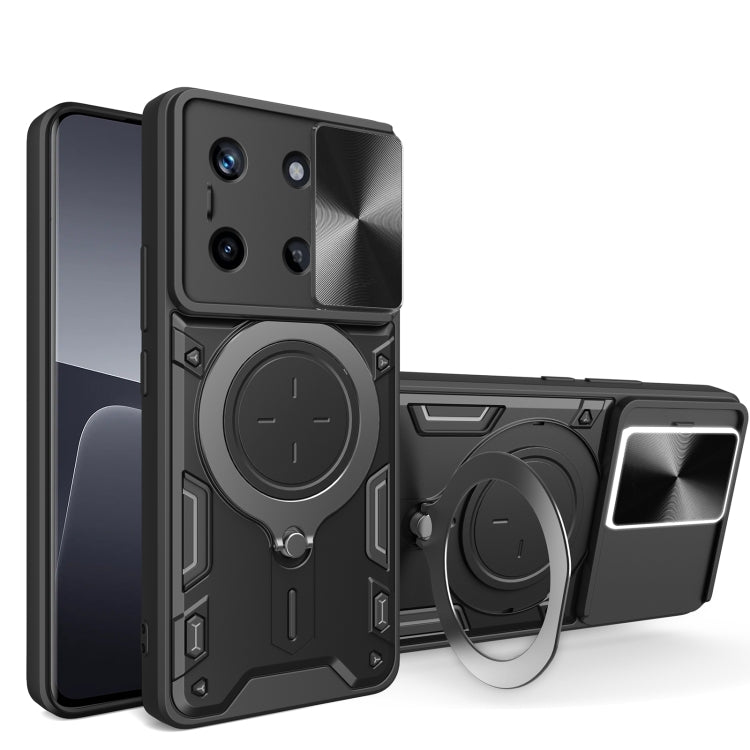 Custodia per telefono con supporto magnetico per camshield scorrevole con texture CD, For Realme 11 4G Global, For Realme 11 5G Global / 11x 5G, For Realme C53 4G / Narzo N53, For Realme C65 4G