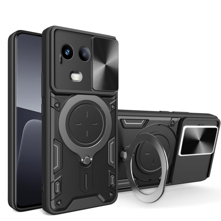 Custodia per telefono con supporto magnetico per camshield scorrevole con texture CD, For Realme 11 4G Global, For Realme 11 5G Global / 11x 5G, For Realme C53 4G / Narzo N53, For Realme C65 4G