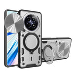Custodia per telefono con supporto magnetico per camshield scorrevole con texture CD, For Realme C61 / C63, For Realme GT 6T, For Realme 12 5G Global, For Realme 12 Pro / 12 Pro+ / 12+