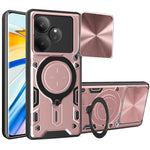 Custodia per telefono con supporto magnetico per camshield scorrevole con texture CD, For Realme C61 / C63, For Realme GT 6T, For Realme 12 5G Global, For Realme 12 Pro / 12 Pro+ / 12+